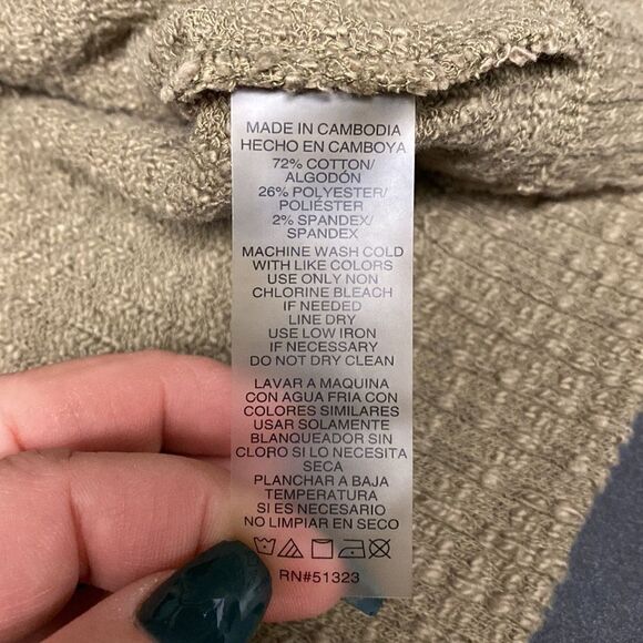 Two by Vince Camuto Textured Olive Green Button Down Sweater Size Large - Picture 5 of 5